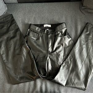 Abercrombie & Fitch Black High-Rise Faux-Leather Pants
